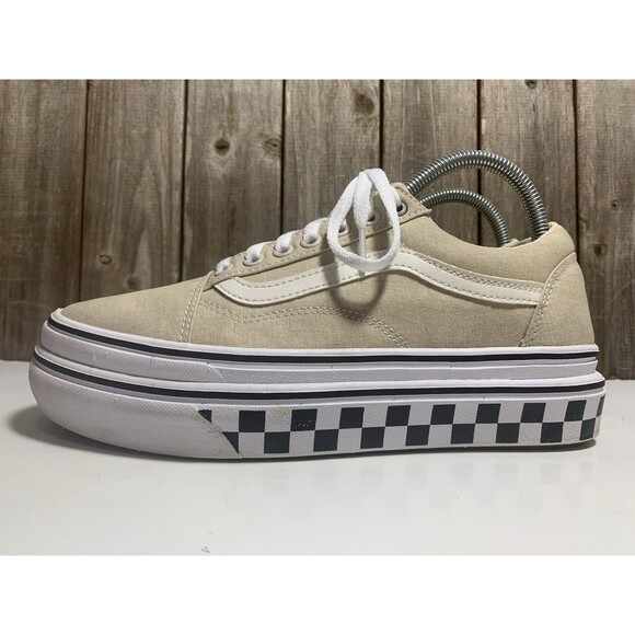 VANS SUPER COMFYCUSH PLATFORM CANVAS SANDSHELL WOMEN'S SIZE 8.5 Shoes - Picture 4 of 10